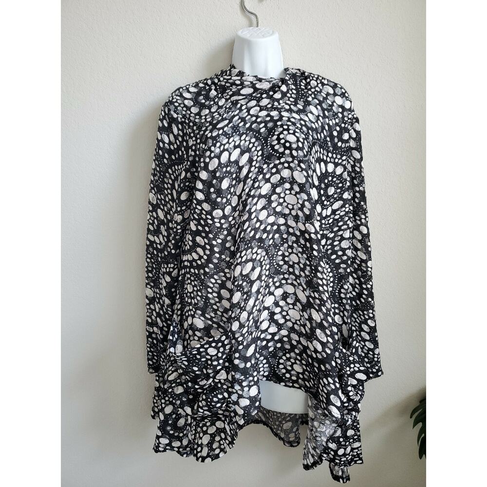 Designer Original Judy Olson Circle Lace Top Size S Small Black White Pockets